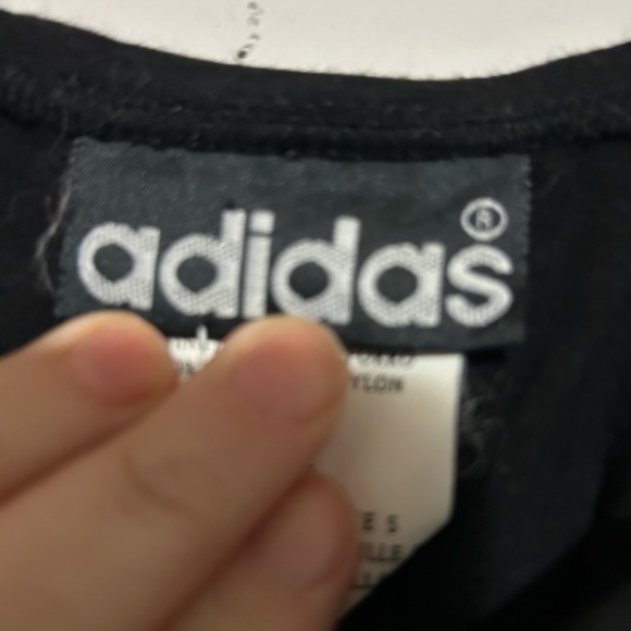 Retro Addidas Cotton Cropped Black Tank - Picture 4 of 6